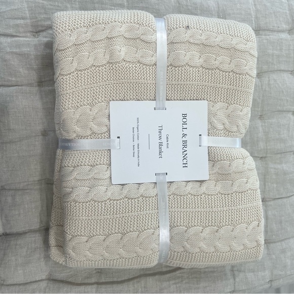 Boll &amp; Branch | Other | Boll Branch Cable Knit Throw Blanket | Poshmark